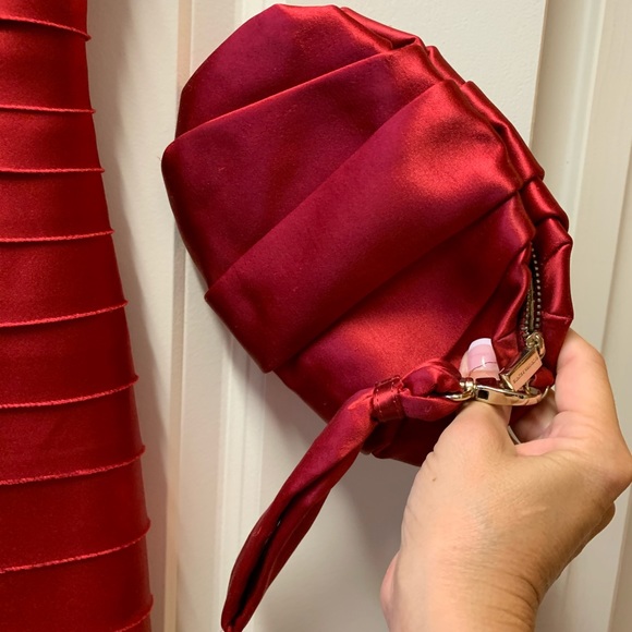 - BCBG Max Azaria red clutch purse with duster bag - Picture 1 of 4